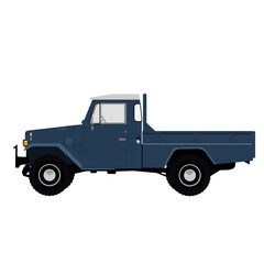 old truck isolated on white, classic suv pick up truck 