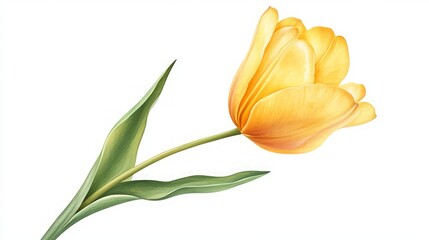 Naklejka premium Stunning Yellow Tulip Illustration