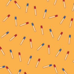 Two Blood Illustration Collection Blood Tubes Patterns with Color-Coded Caps Representing Different Test Types