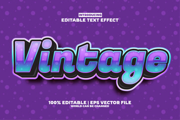 New Super Vintage editable text effect in modern trend style