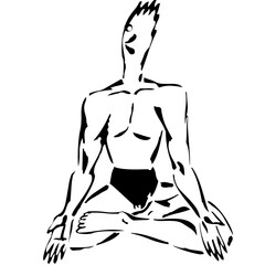 illustration personne, athlète, homme, femme, pratiquant activité sportive, représenté par lignes et traits noir pour utilisations diverses