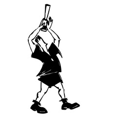 illustration personne, athlète, homme, femme, pratiquant activité sportive, représenté par lignes et traits noir pour utilisations diverses