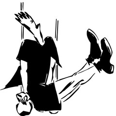 illustration personne, athlète, homme, femme, pratiquant activité sportive, représenté par lignes et traits noir pour utilisations diverses