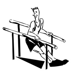 illustration personne, athlète, homme, femme, pratiquant activité sportive, représenté par lignes et traits noir pour utilisations diverses