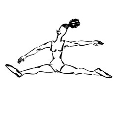 illustration personne, athlète, homme, femme, pratiquant activité sportive, représenté par lignes et traits noir pour utilisations diverses