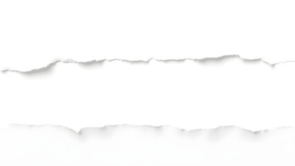 empty Ripped torn paper edges white paper on a black background