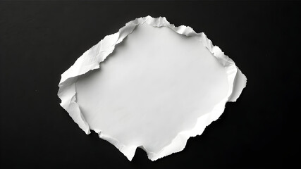 empty Ripped torn paper edges white paper on a black background