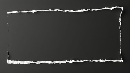 empty Ripped torn paper edges white paper on a black background
