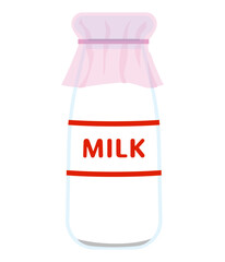 瓶入り牛乳のイラスト