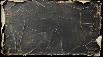 Tattered vintage black poster texture featuring deep scratches and frayed edges, ideal for creative overlays and rustic design projects.