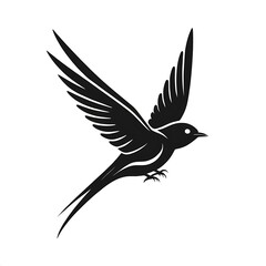Obraz premium Black Swallow icon, Swallow logoisolated on white background 