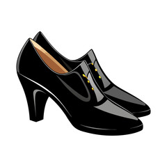 black high heel shoes