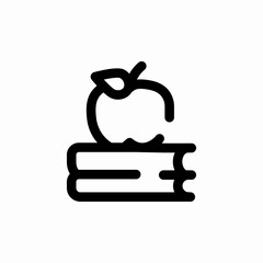 book apple knowledge icon sign vector