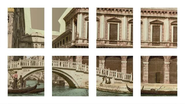 Landscape video with the text "Let's travel" with an old building as background