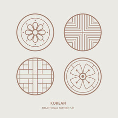 한국 전통 문양 패턴 도안 아이콘 벡터 일러스트