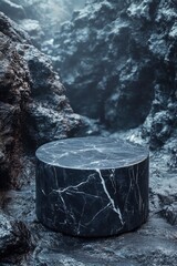 Artistic Rock Backdrop Display Stage