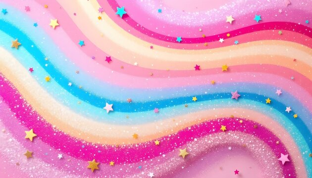 Rainbow color birthday glitter unicorn princess mermaid party pony background little girl fun invite. Rainbow glitter confetti background,  unicorns, mermaids perfect for little girls invitations