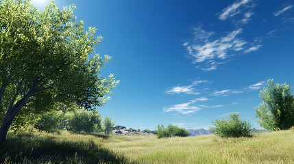 Fototapeta premium Clear blue sky with gentle breeze and no clouds, perfect for a calm day