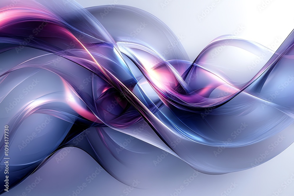 Poster Abstract flowing waves in vibrant colors creating a dynamic visual effect.
