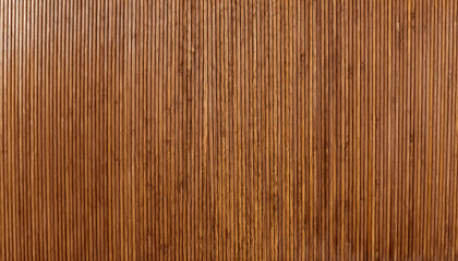 Fototapeta premium Detailed Wooden Wall Texture with Linear Relief Pattern in Warm Brown Tone