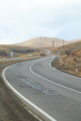 Asphalt road in the Armenia.