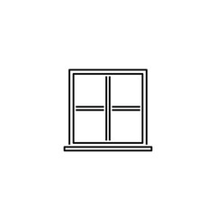 A sleek black striped window icon, ideal for architectural, interior design, and real estate projects, featuring a minimalist and modern style