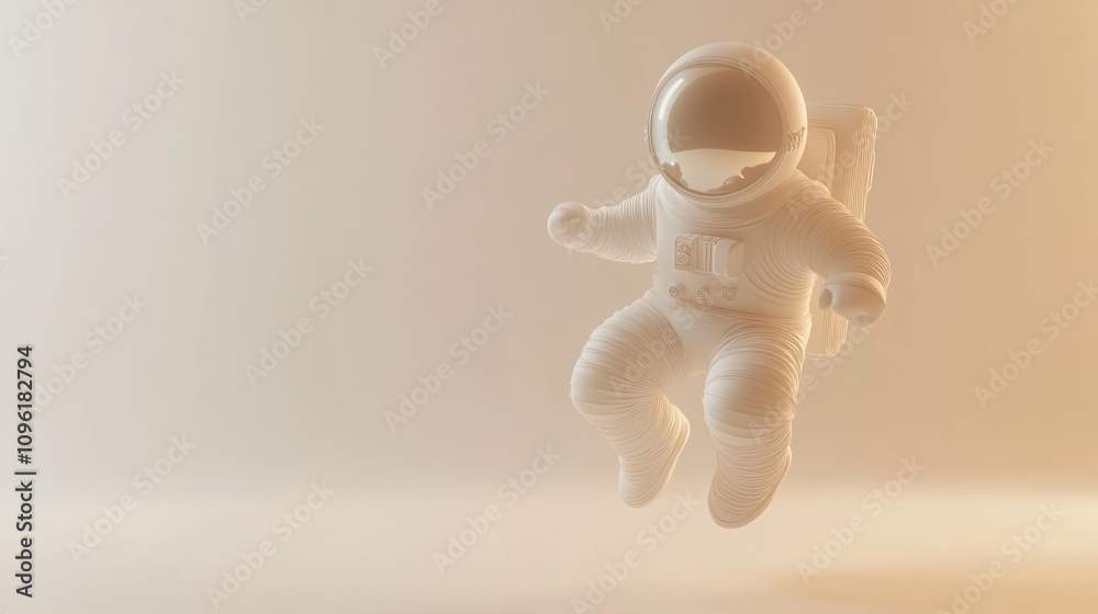 Aufkleber A minimalist depiction of a floating astronaut in a soft, ethereal setting.
