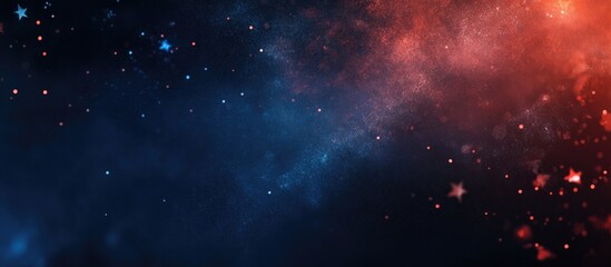Naklejka premium Starry night sky background in red white and blue tones for American Independence Day celebrations