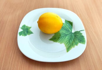 Yellow lemons on the table