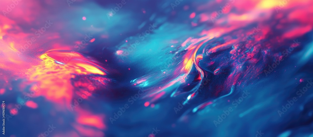 Aufkleber vibrant abstract background showcasing a blue blur with luminous bokeh elements in a dynamic color s