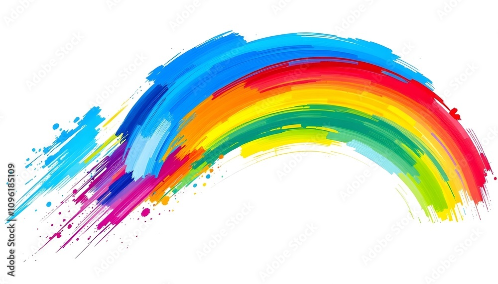 Poster vibrant colorful abstract brush stroke background with dynamic swirls and textures, perfect for arti
