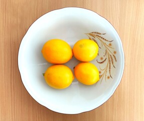 Yellow lemons on the table