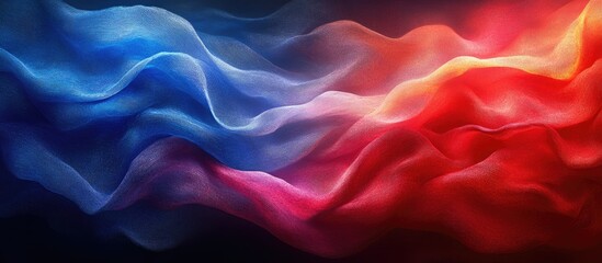 Fototapeta premium Abstract blend of flowing colors representing two state flags with a smooth and dynamic wave design suitable for backgrounds and concepts.
