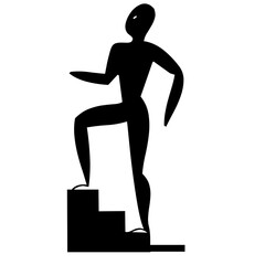 illustration de personne, homme et femme pratiquant activité de fitness, silhouette noire