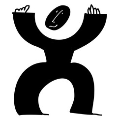 illustration de personne, homme et femme pratiquant activité de fitness, silhouette noire