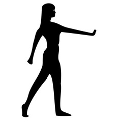 illustration de personne, homme et femme pratiquant activité de fitness, silhouette noire