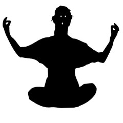 illustration de personne, homme et femme pratiquant activité de fitness, silhouette noire