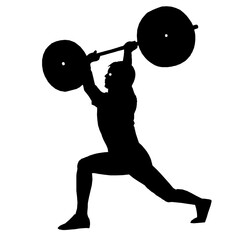 illustration de personne, homme et femme pratiquant activité de fitness, silhouette noire