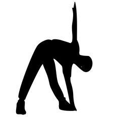 illustration de personne, homme et femme pratiquant activité de fitness, silhouette noire