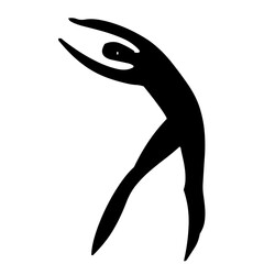 illustration de personne, homme et femme pratiquant activité de fitness, silhouette noire