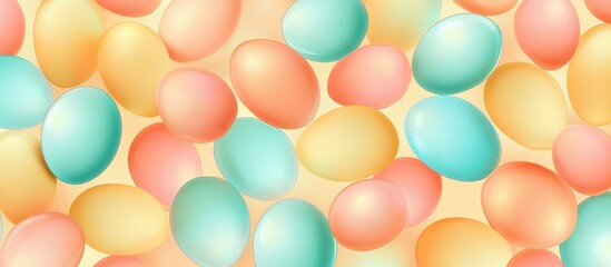 Colorful Easter Eggs On Gentle Spring Background Ideal For Greeting Cards Banners And Seasonal Decorations With Copy Space