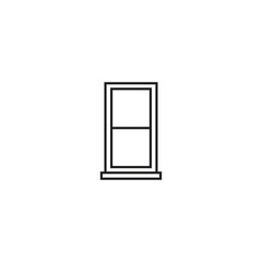 A sleek black striped window icon, ideal for architectural, interior design, and real estate projects, featuring a minimalist and modern style