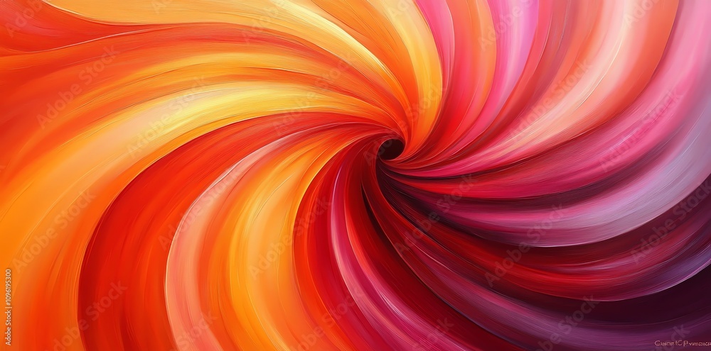 Poster A vibrant swirl of warm colors creating a dynamic and energetic abstract composition.