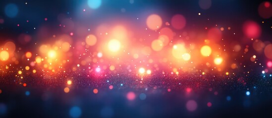 Obraz premium Vibrant abstract background featuring blurred party lights with colorful bokeh effects creating a festive and energetic atmosphere