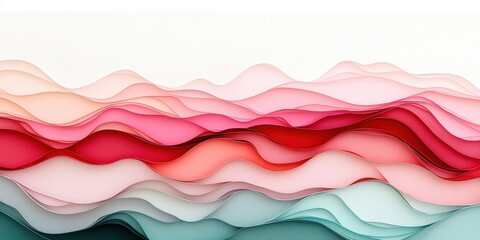 Obraz premium Fluid waves of pastel colors create a soft, layered visual effect, evoking a sense of calm and elegance.