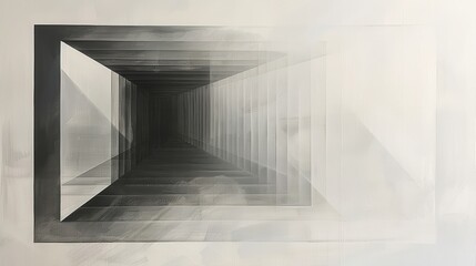 Obraz premium Abstract Perspective Monochrome Tunnel
