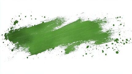 Emerald Green Brush Stroke Abstract Art