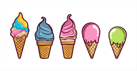 gelato ice cream logo illustration logo, label, business branding