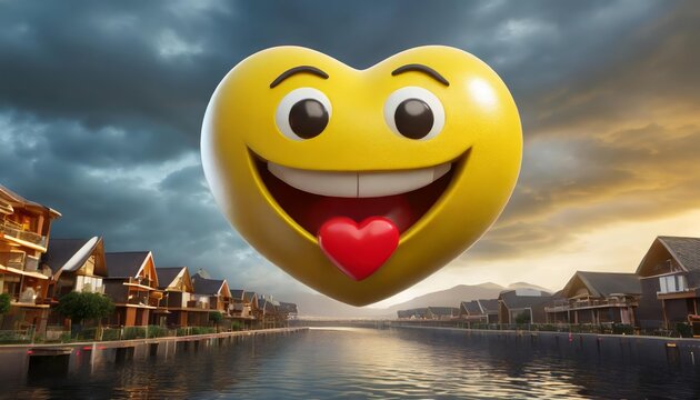 Vibrant D In Love Emoji Icon – Romantic Heart-Eyed Emoticon with Stunning Colors and Playful Design for Messaging, Social Media, Digital Art, and Creative Projects in High Resolution