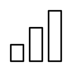 Single black arrow growing pointing up on chart graph bars line icon, success graph trend upwards flat design interface infographic element for app ui web button, vector isolated on white background